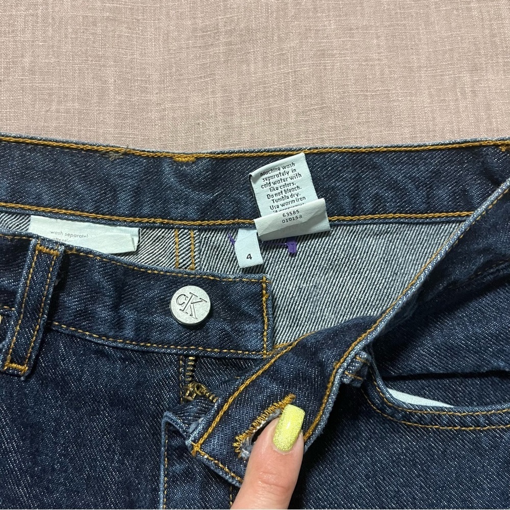 Pristine Vintage 90s Calvin Klein Jeans Slim Straight Leg Dark Wash Size 4 CK - Picture 4 of 8